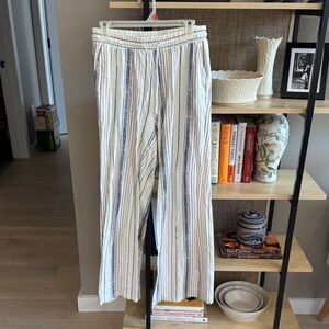 Z Supply Striped Casual Pants - Cream and Blue